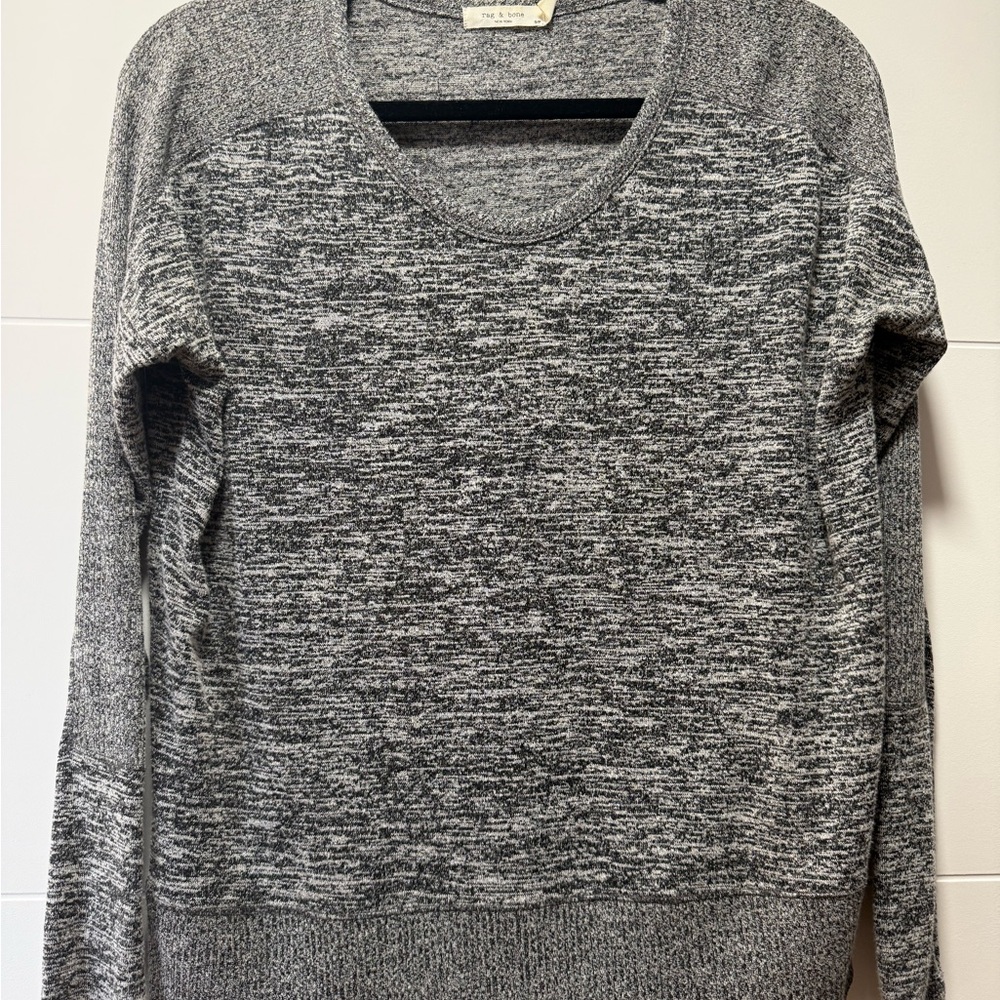 rag & bone Marled Gray Crewneck Sweater
